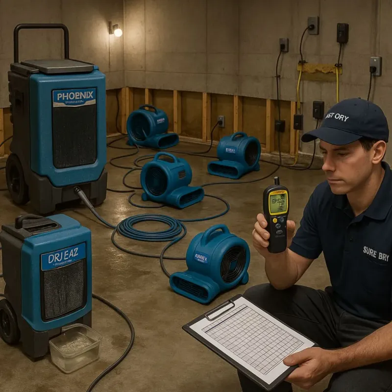 Structural Drying and Dehumidification process in Union County, NC